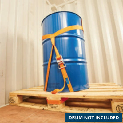 Multi-use Single Drum Securement with Ratchet Straps CargoTuff