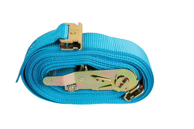 20' Blue E-Track Ratchet Strap ($8.34 Each - Box of 20) CargoTuff