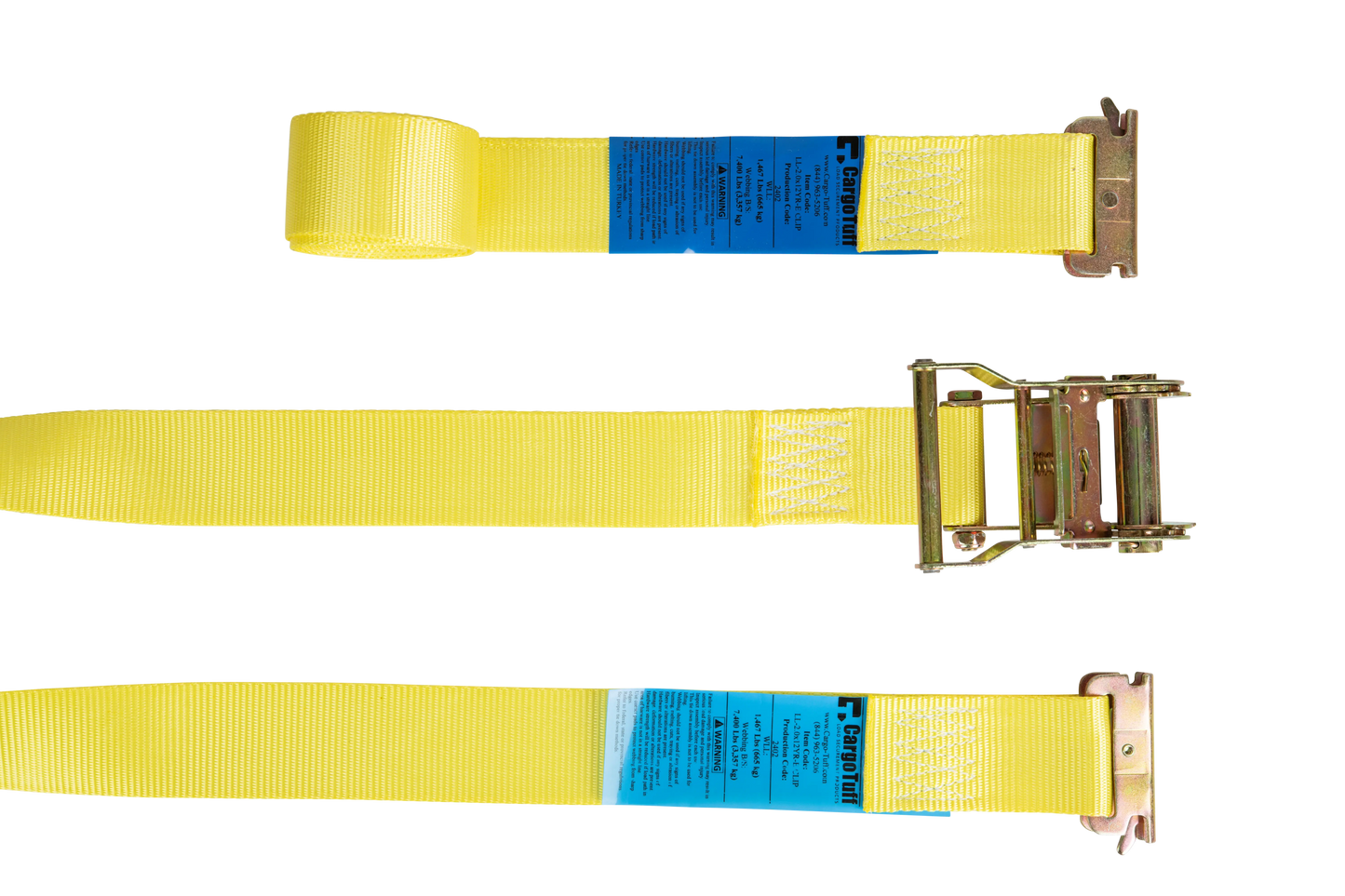 12' Yellow E-Track Ratchet Strap ($7.69 Each - Box of 20) CargoTuff