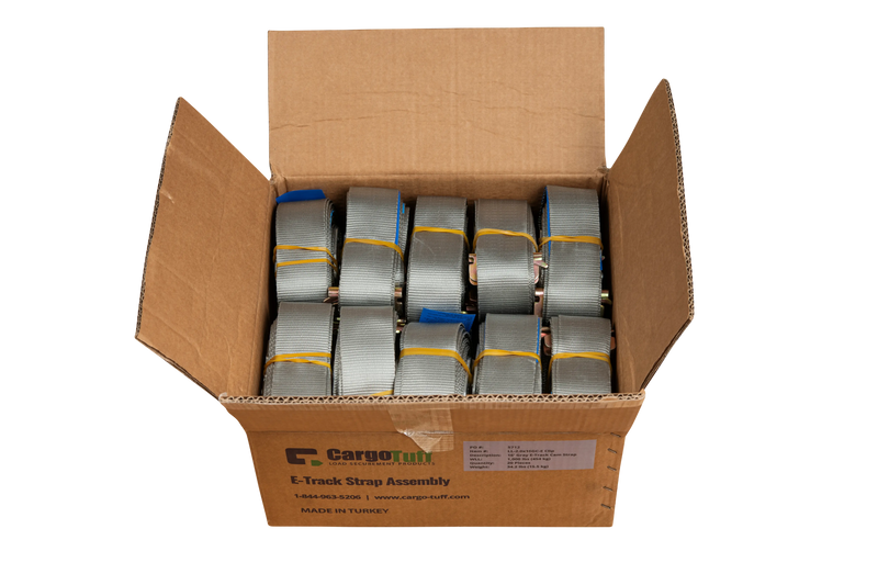 16' Gray E-Track Cam Strap ($8.76 Each - Box of 20) CargoTuff