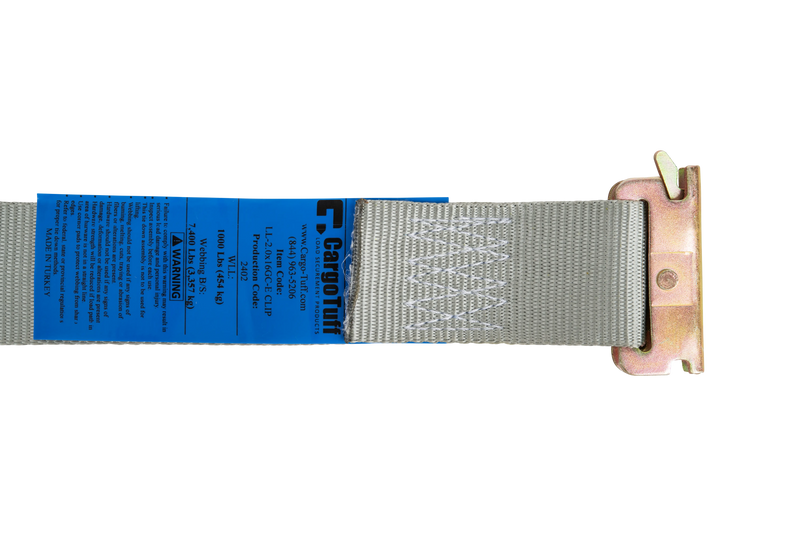 16' Gray E-Track Cam Strap ($8.76 Each - Box of 20) CargoTuff