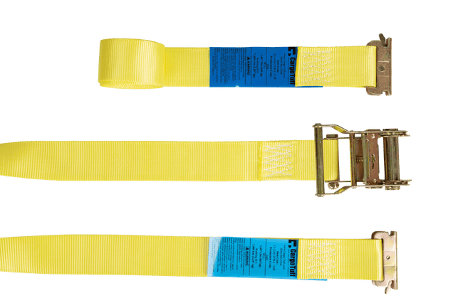 12' Yellow E - Track Ratchet Strap ($7.69 Each - Box of 20) - safeloadshop.com