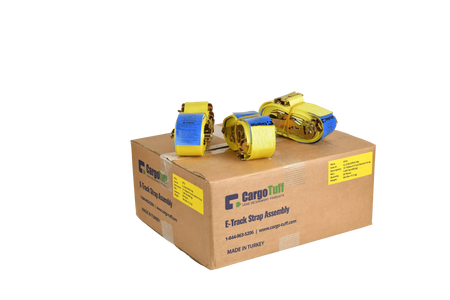 12' Yellow E - Track Ratchet Strap ($7.69 Each - Box of 20) - safeloadshop.com