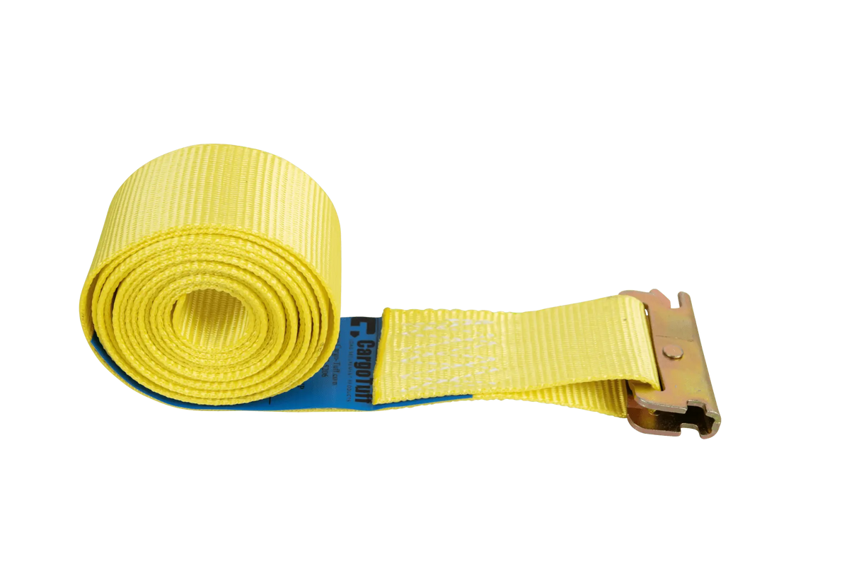 12' Yellow E - Track Ratchet Strap ($7.69 Each - Box of 20) - safeloadshop.com