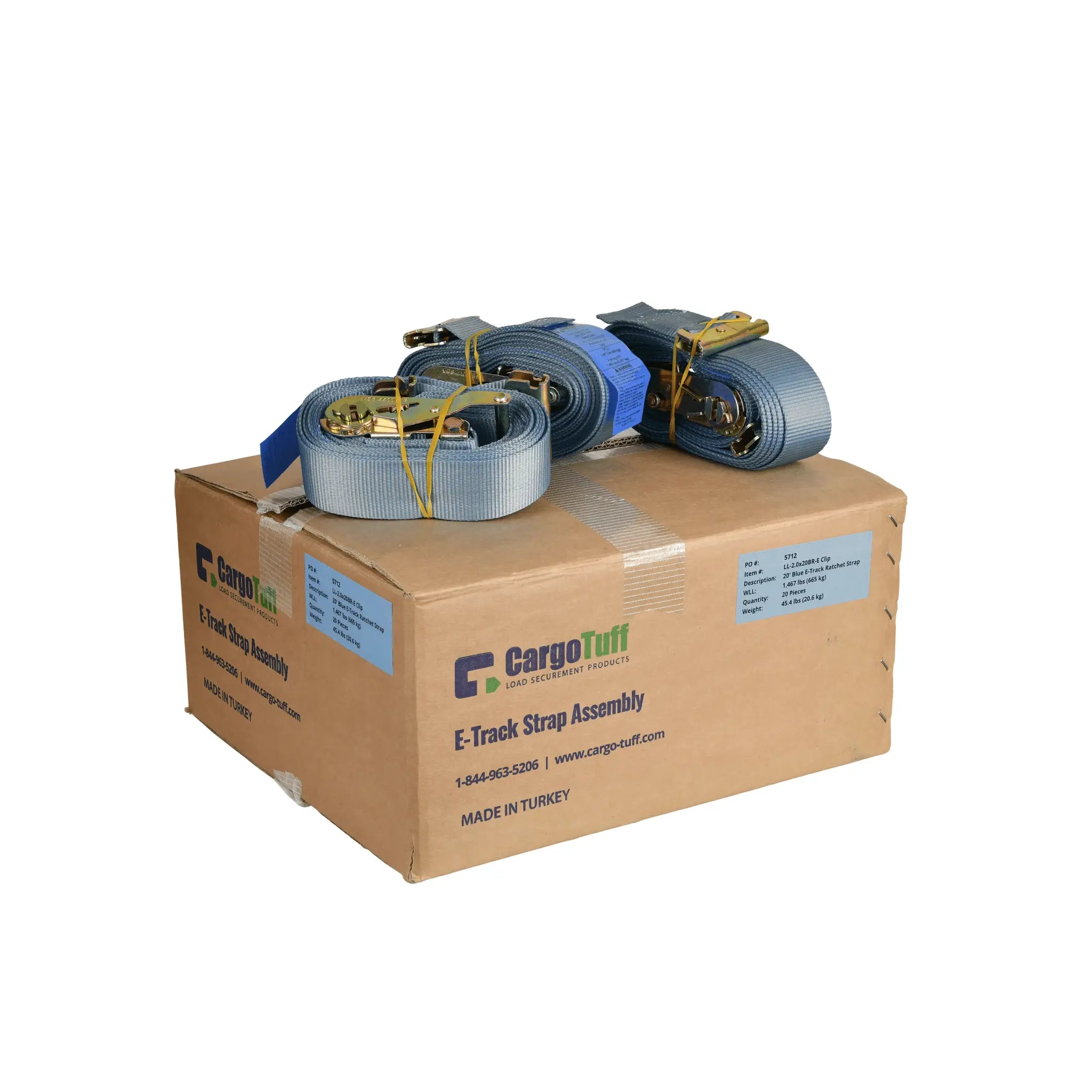 16’ Gray E - Track Ratchet Strap ($8.25 Each – Box of 20) - safeloadshop.com