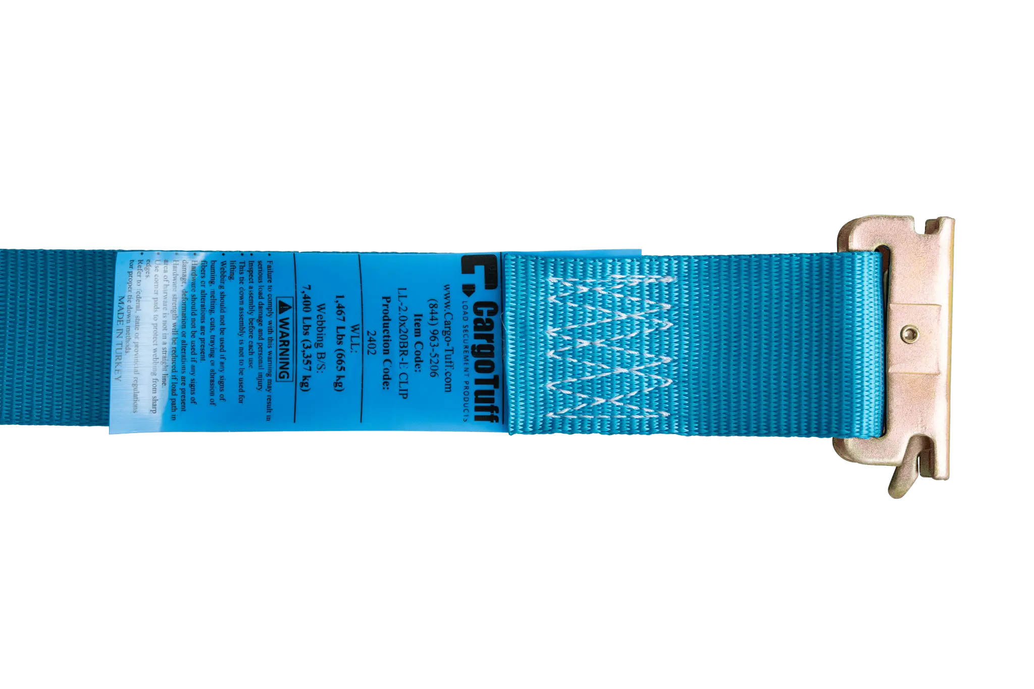 20' Blue E - Track Ratchet Strap ($8.34 Each - Box of 20) - safeloadshop.com