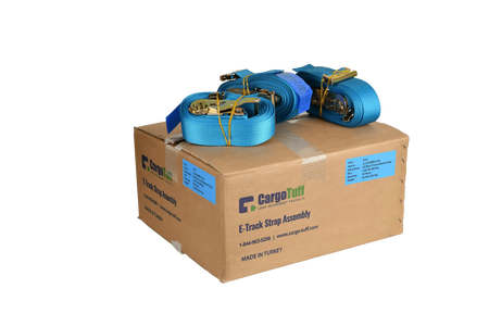 20' Blue E - Track Ratchet Strap ($8.34 Each - Box of 20) - safeloadshop.com