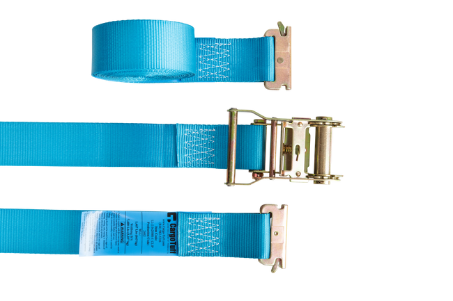 20' Blue E - Track Ratchet Strap ($8.34 Each - Box of 20) - safeloadshop.com
