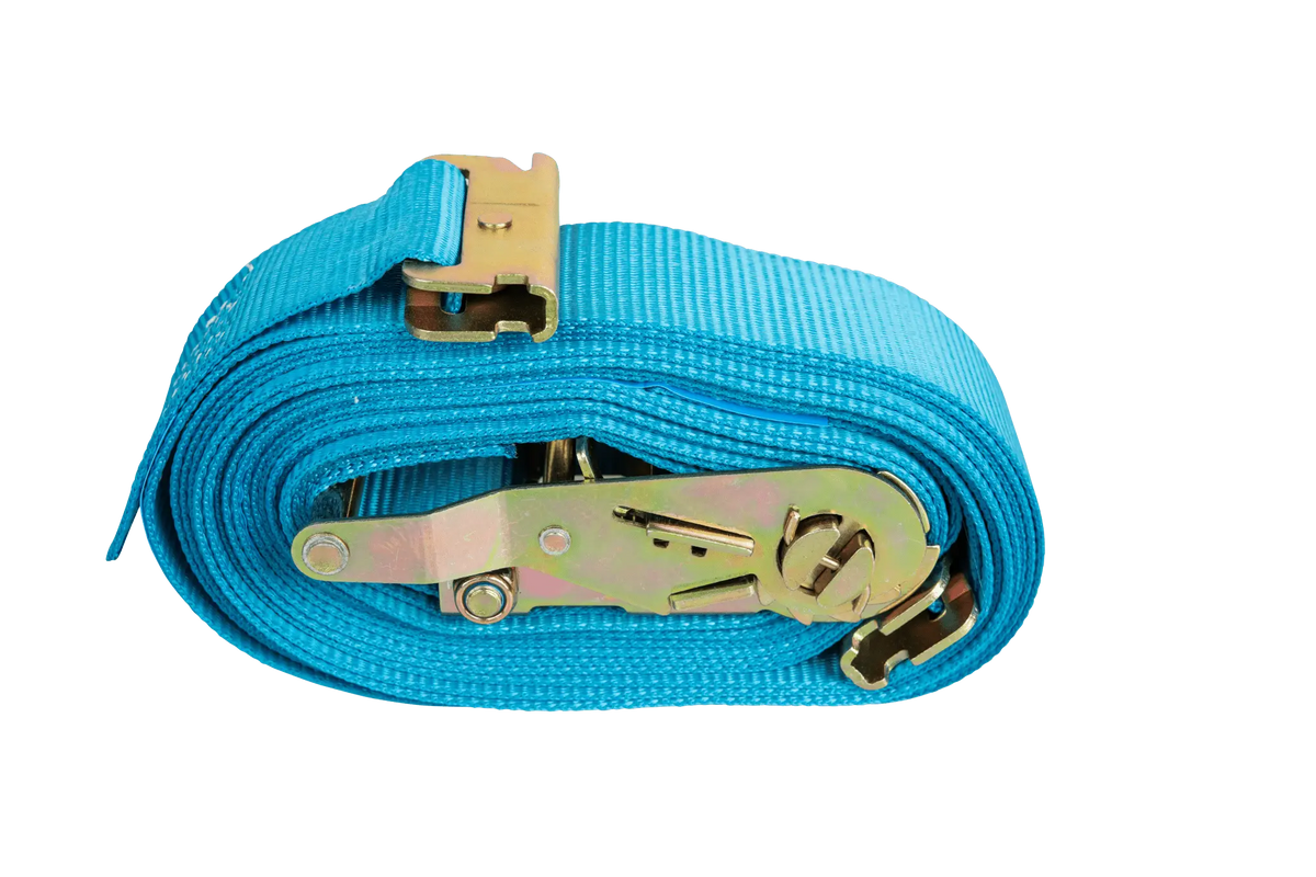 20' Blue E - Track Ratchet Strap ($8.34 Each - Box of 20) - safeloadshop.com